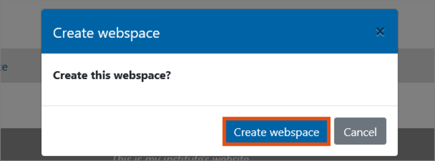 Create webspace