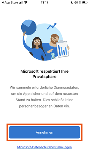 Screenshot Microsoft Authenticator einrichten