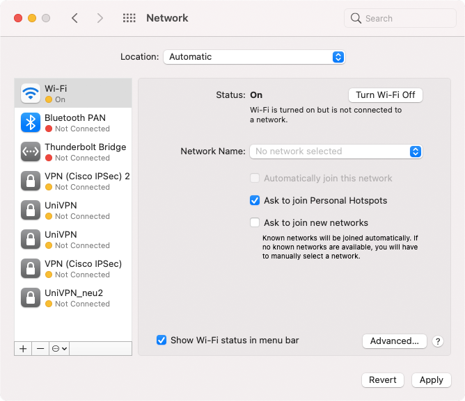 Screenshot eduroam macOS - network preferences