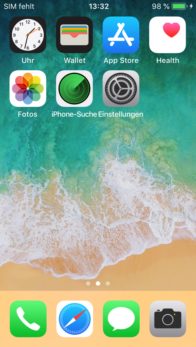 Screenshot eduroam iPhone Homescreen Einstellungen auswählen