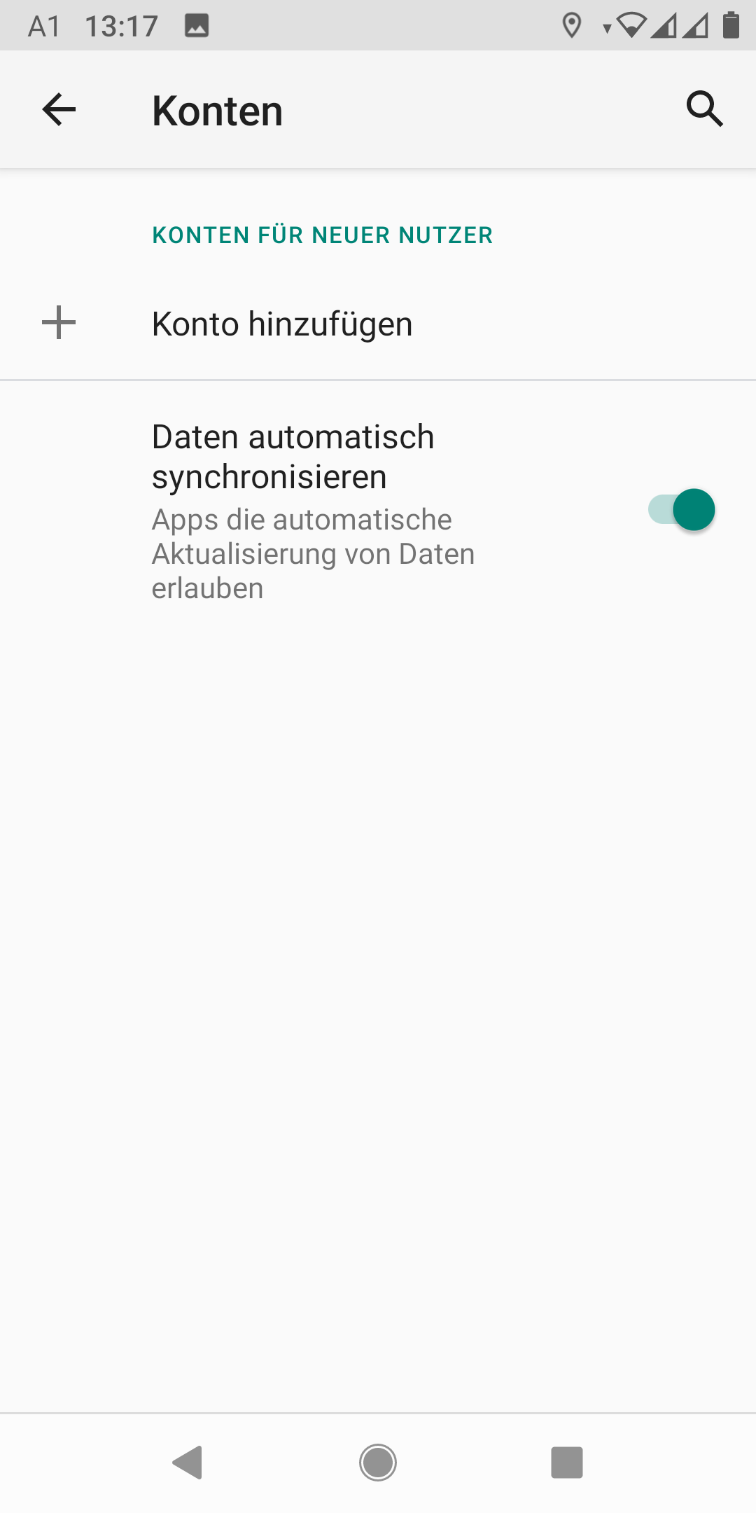 Screenshot Android Konto hinzufügen