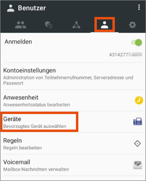Screenshot – Benutzer – Geräte