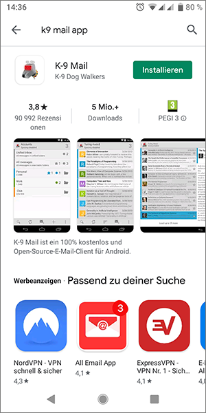 Screenshot Android Play Store K9