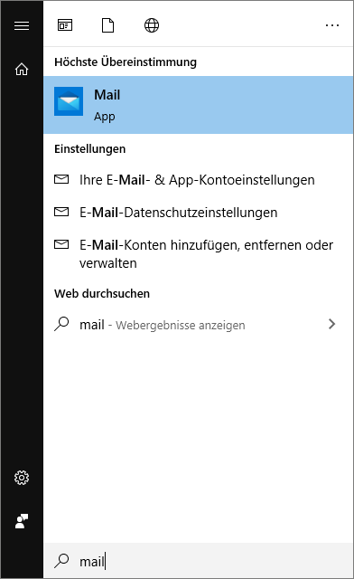 Screenshot Windows Mail öffnen