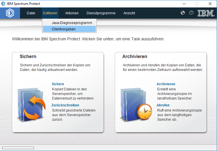 Screenshot Windows Clientvorgaben