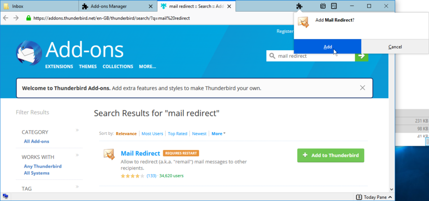 Thunderbird Add-ons Install