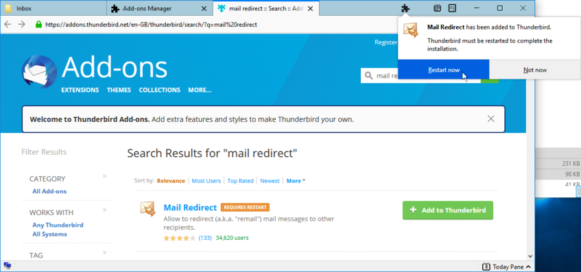 Thunderbird Add-ons Install