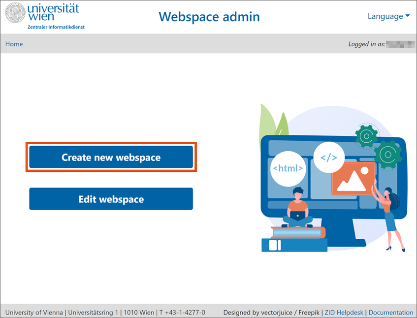 Create new webspace