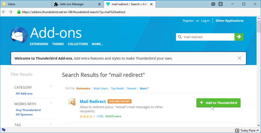 Thunderbird Add-ons Install