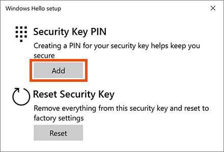 Screenshot setting PIN