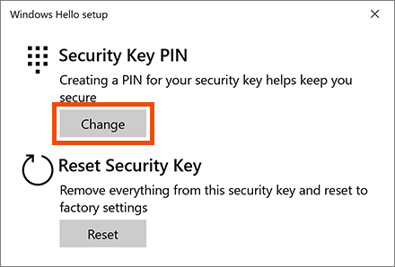 Screenshot changing PIN