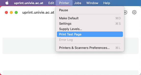 Screenshot macOS print test page