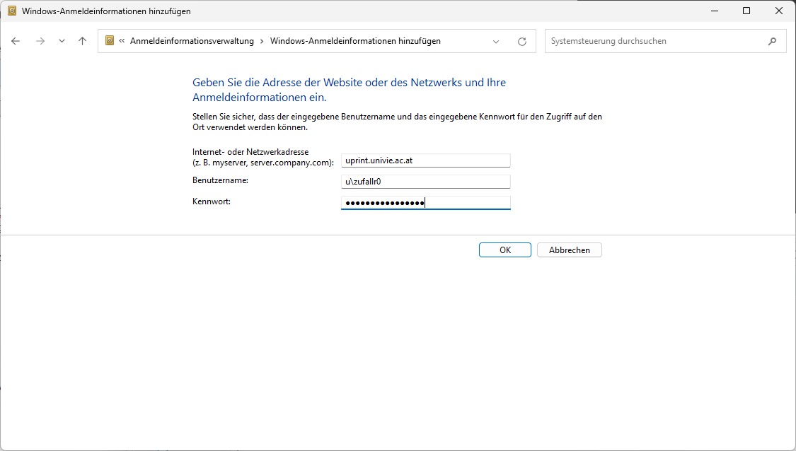 Screenshot Windows 11 Anmeldeinformationen hinzufügen 