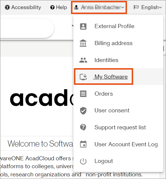 Screenshot – AcadCloud My Software
