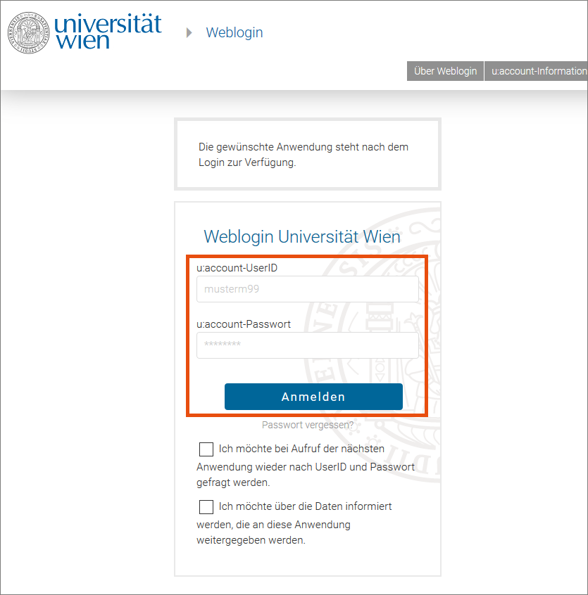 Screenshot Weblogin