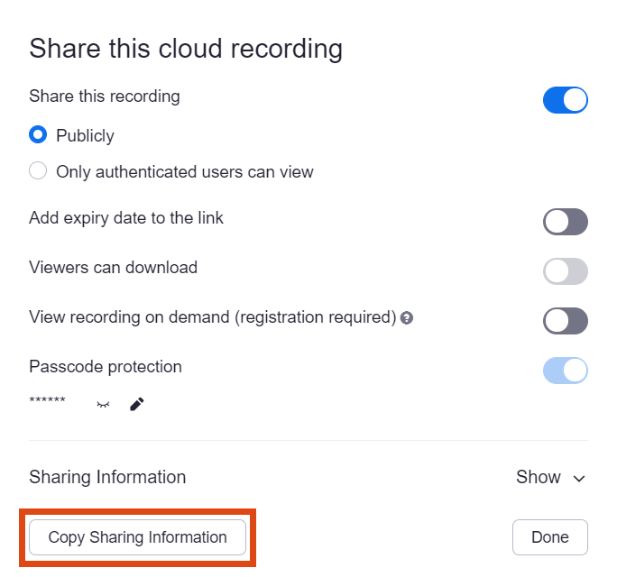 Screenshot – share recording