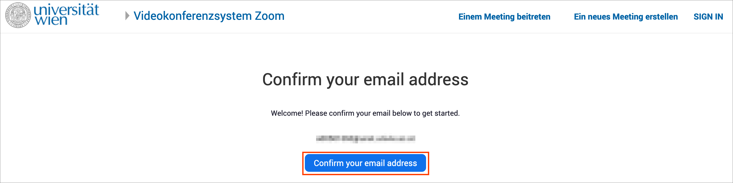 Screenshot confirm e-mail address