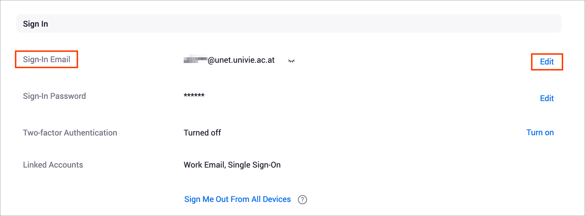Screenshot sign-in e-mail