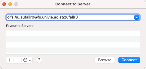 Screenshot macOS - Connect to Server
