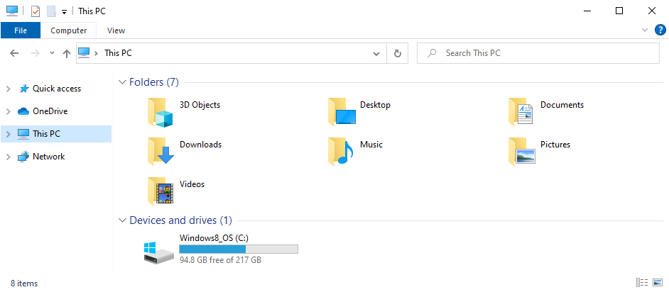 Screenshot Windows 10 Windows Explorer 