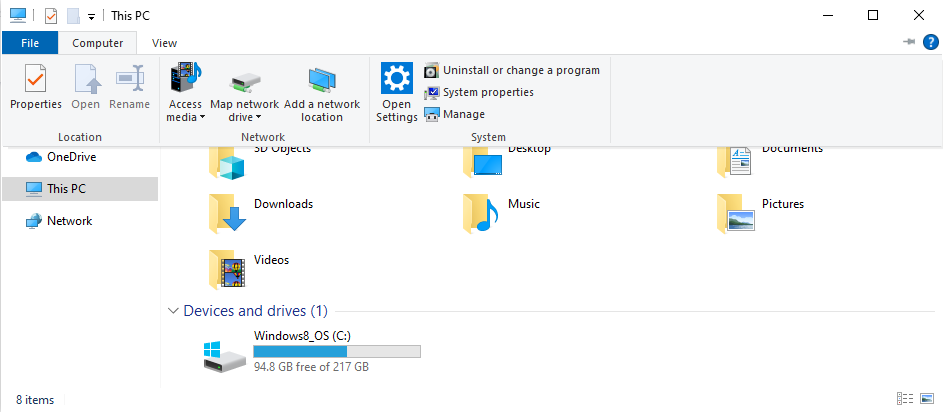 Screenshot Windows 10 Windows Explorer - map network drive