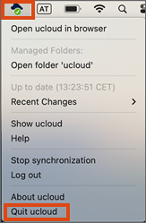 Screenshot macOS ucloud symbol