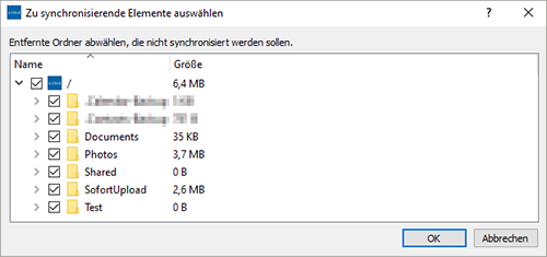 Screenshot Windows Ordner synchronisieren