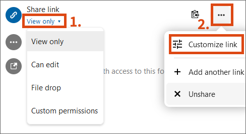 Screenshot adjusting authorisations