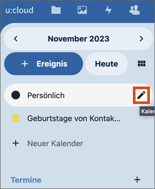 Screenshot Kalender bearbeiten Symbol