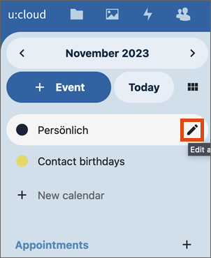 Screenshot editing calendar icon