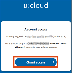 Screenshot grant access