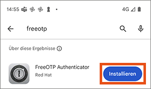 Screenshot FreeOTP installieren
