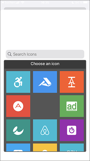 Screenshot selecting icon