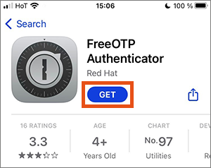 Screenshot installing FreeOTP