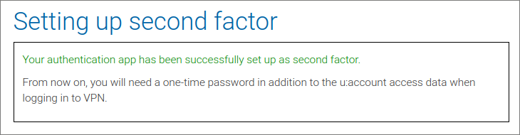 Screenshot multi-factor authentication activated