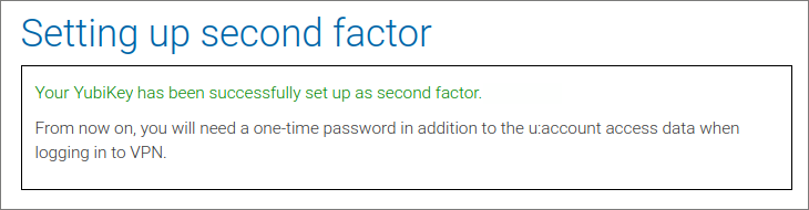 Screenshot YubiKey activated