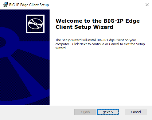 Screenshot Windows Big-IP Edge Client installieren
