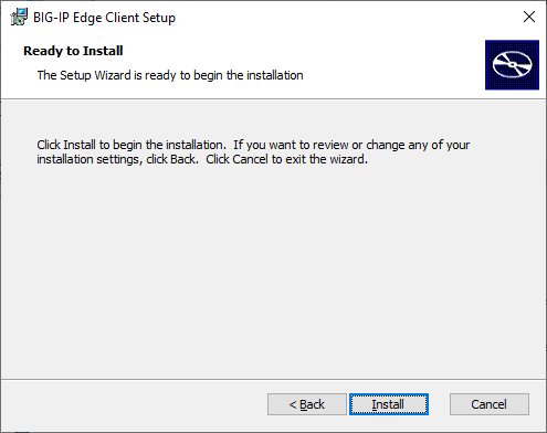 Screenshot Windows Big-IP Edge Client installieren