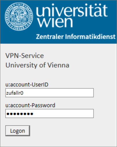 Screenshot VPN Login