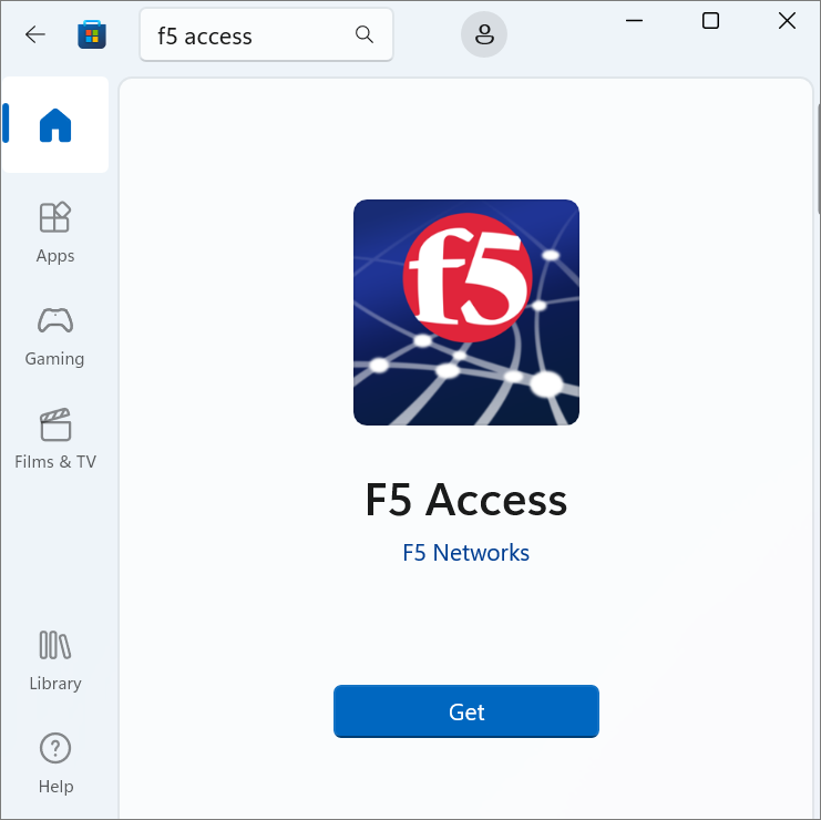 Screenshot Windows Store - install F5 Access