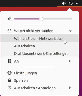 Screenshot - Ubuntu WLAN-Menü