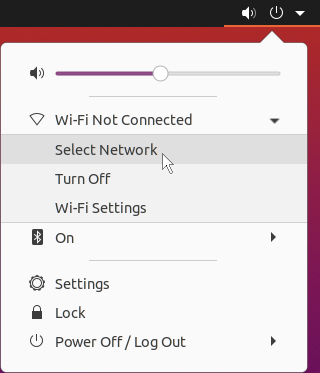 Screenshot Ubuntu WiFi menu