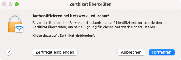 Screenshot eduroam macOS Zertifikat überprüfen