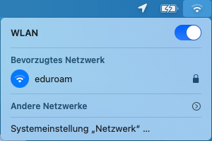 Screenshot eduroam macOS Systemeinstellungen Netzwerk öffnen