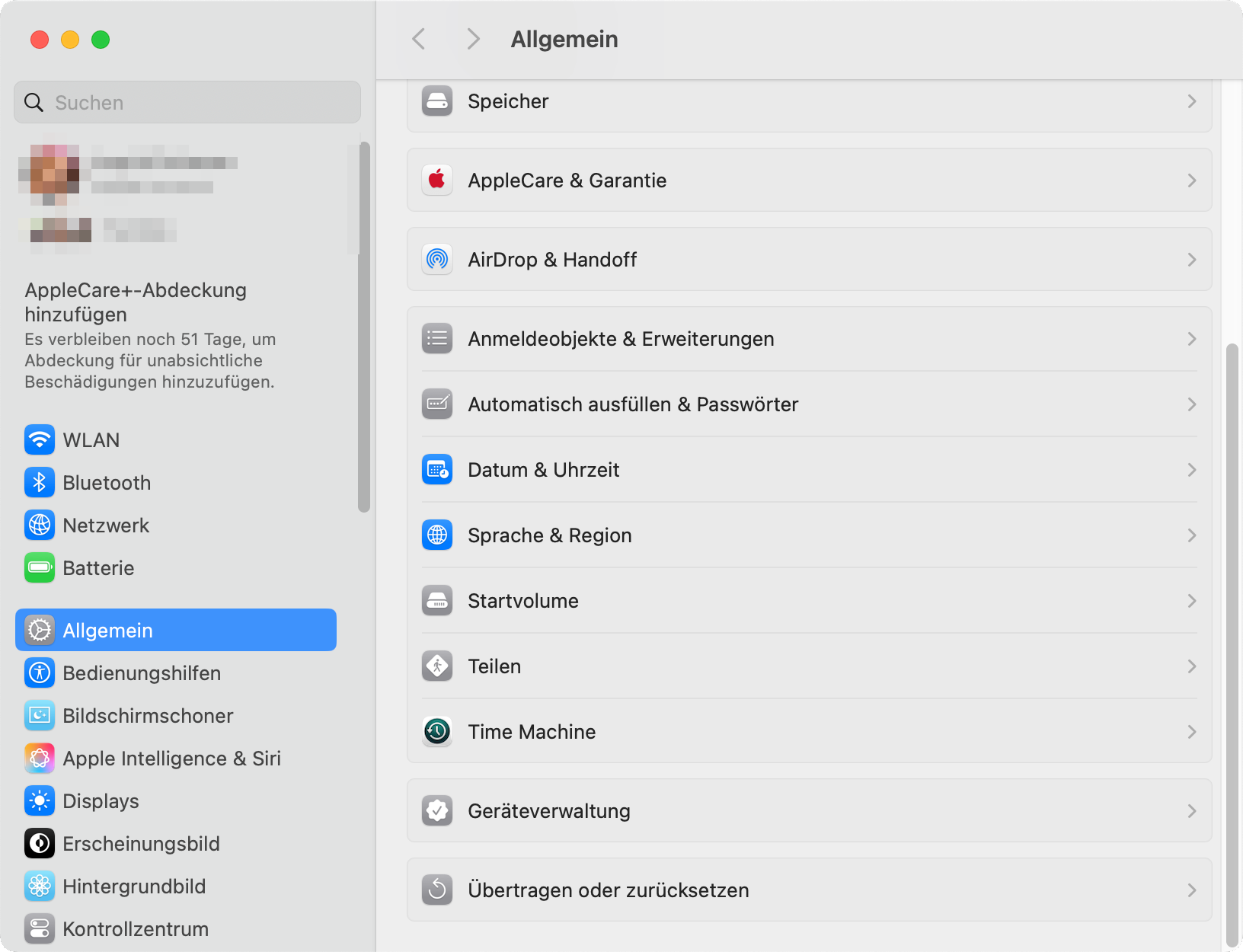 Screenshot eduroam macOS - Systemeinstellungen - Profile