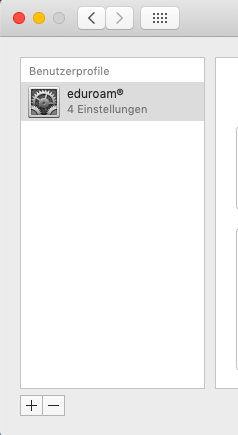 Screenshot macOS Benutzerprofile - eduroam