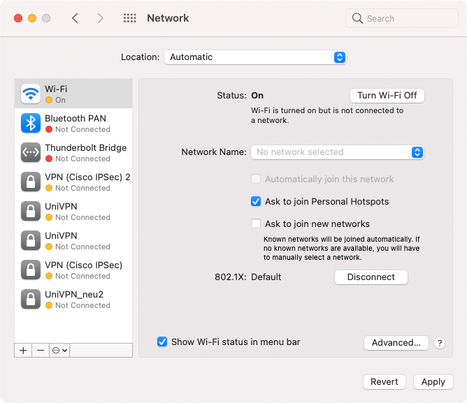 Screenshot eduroam macOS - network preferences