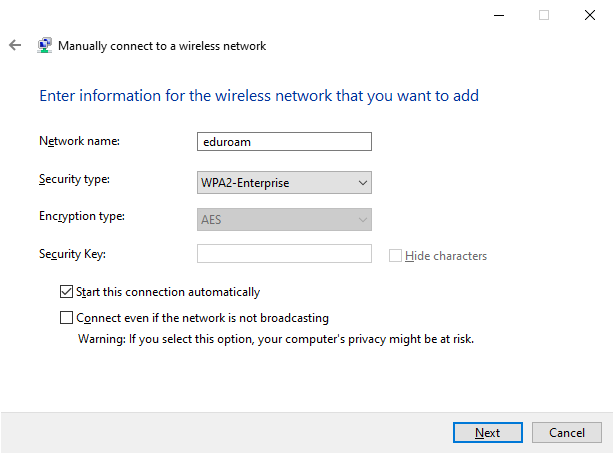 Screenshot Windows 10 WiFi - network name and security type