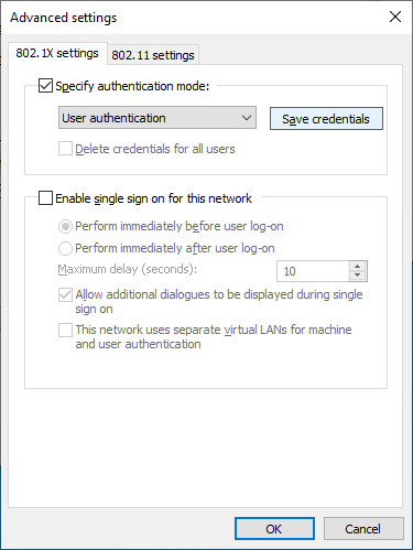 Screenshot Windows 10 WiFi - advanced settings