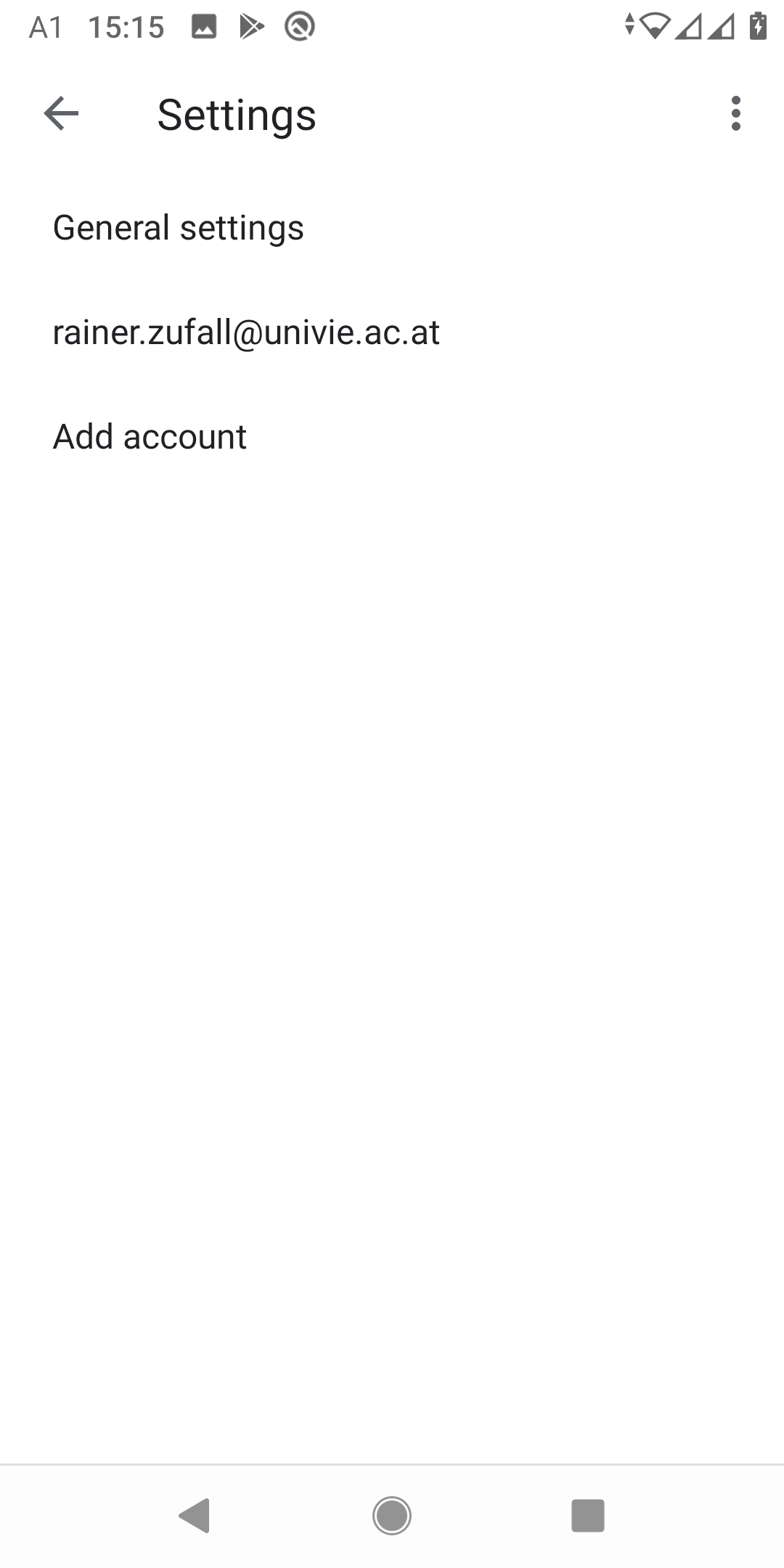 Screenshot Android Gmail settings